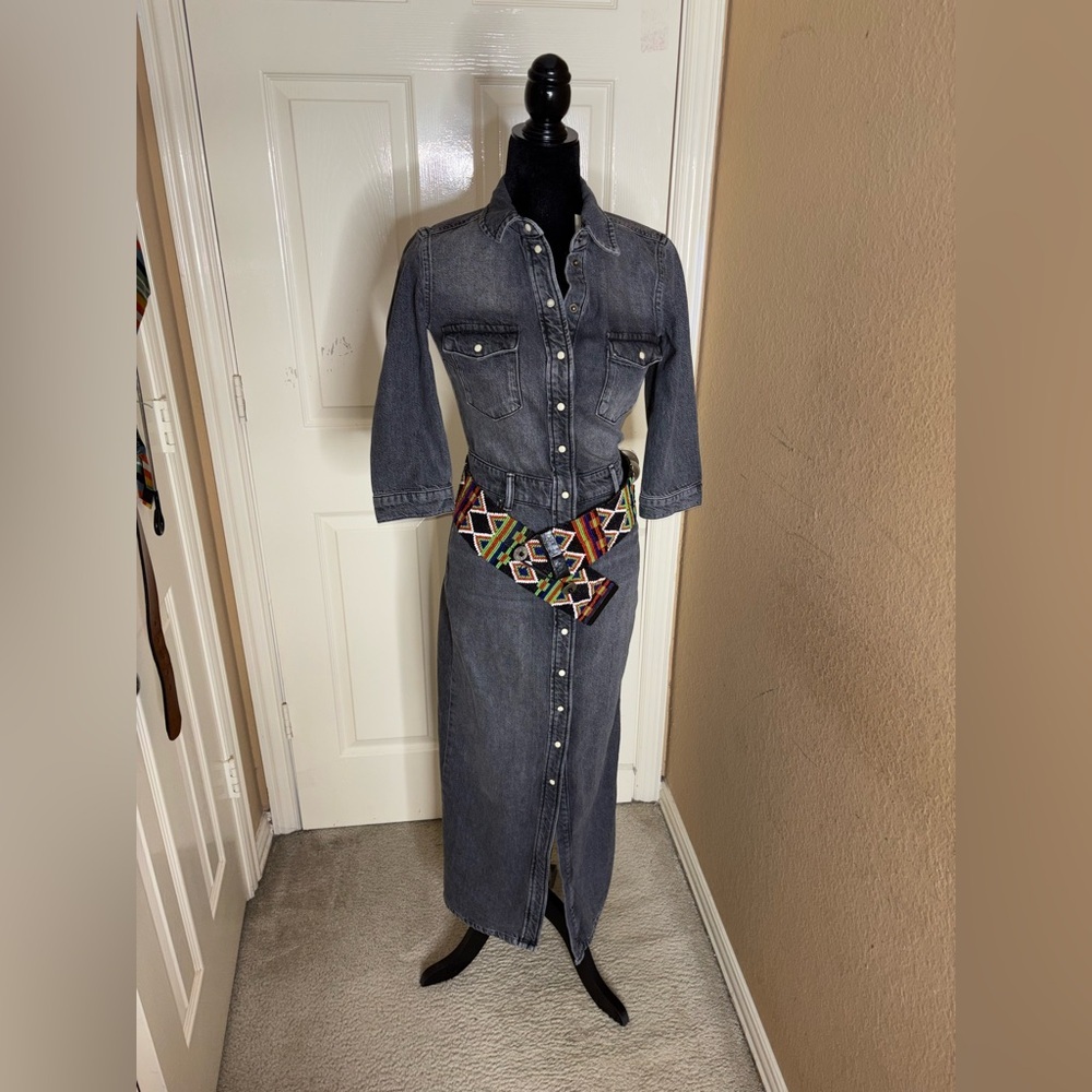 New AllSaints Blair Denim dress Size 0​ - Picture 7 of 14